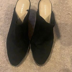 mule heels, Size8, black suede